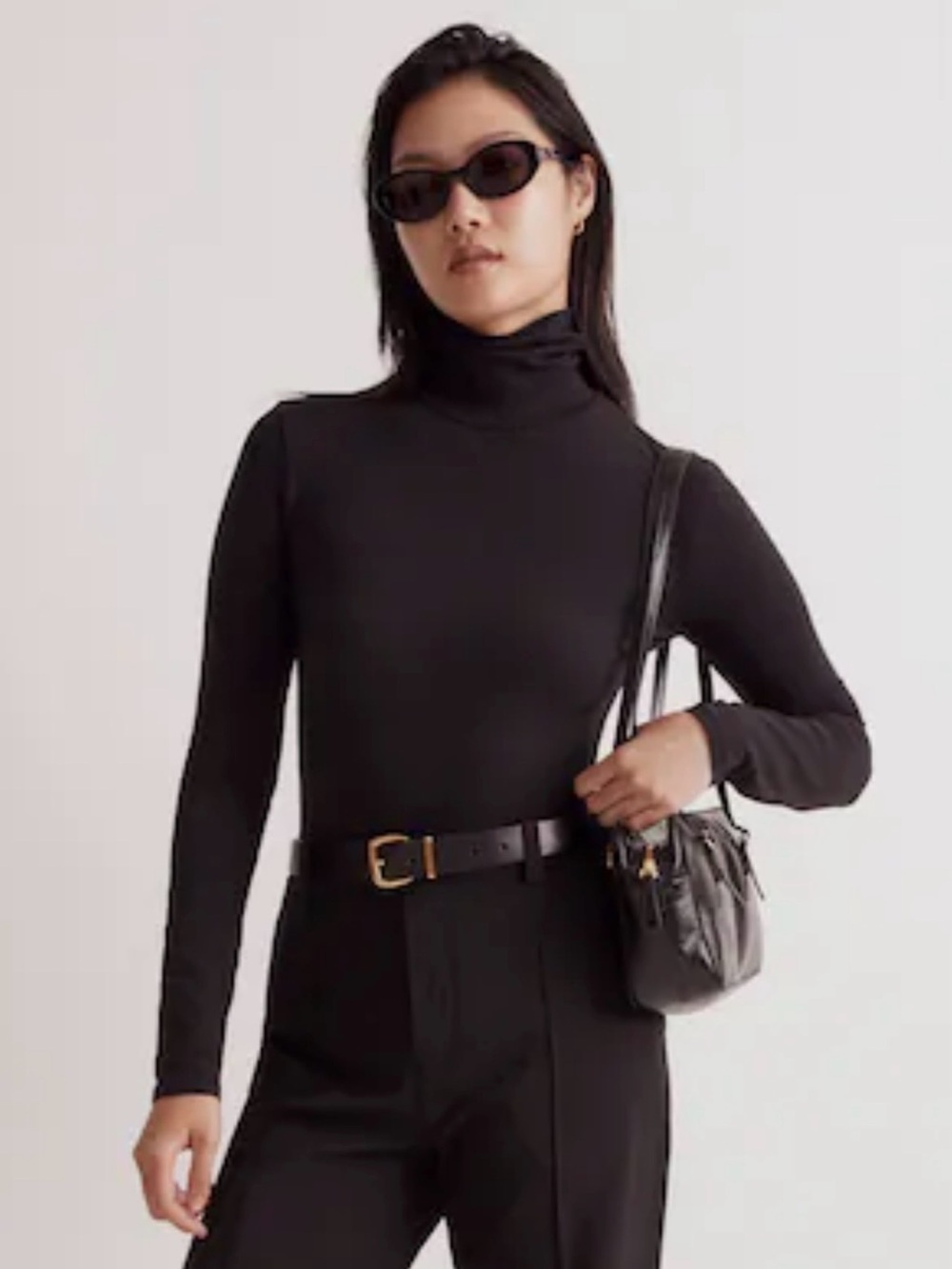 Madewell black turtleneck bodysuit